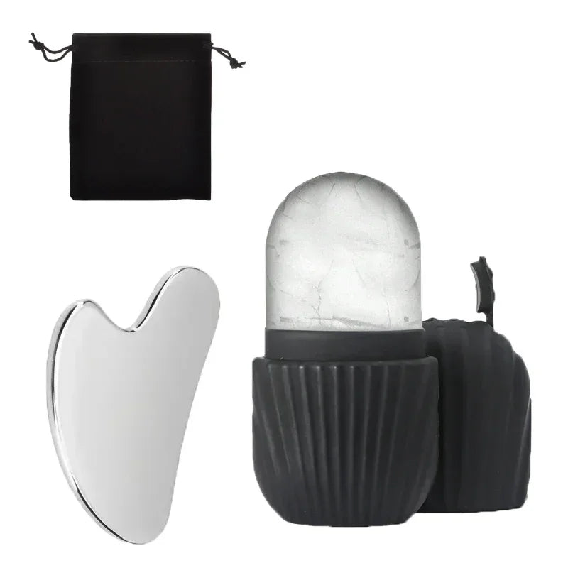 Veluxe Chill & Sculpt Ice Roller & Gua Sha Set